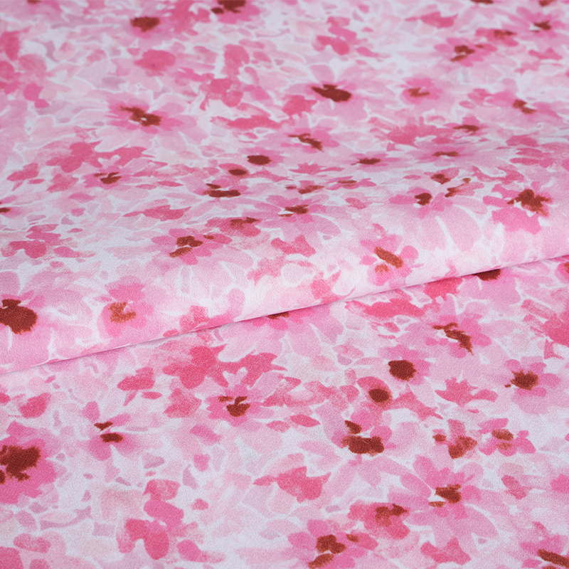 75D/18T ผ้าพิมพ์ลายดอกไม้ Messy Misty