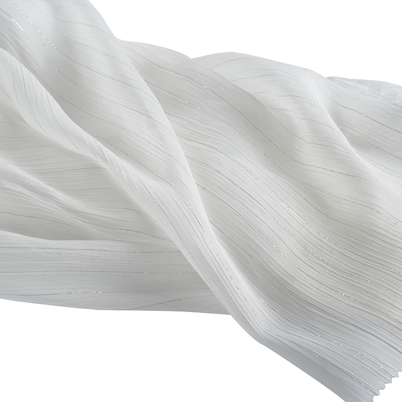 75D ผ้าไหมชีฟองเครปสีเงิน