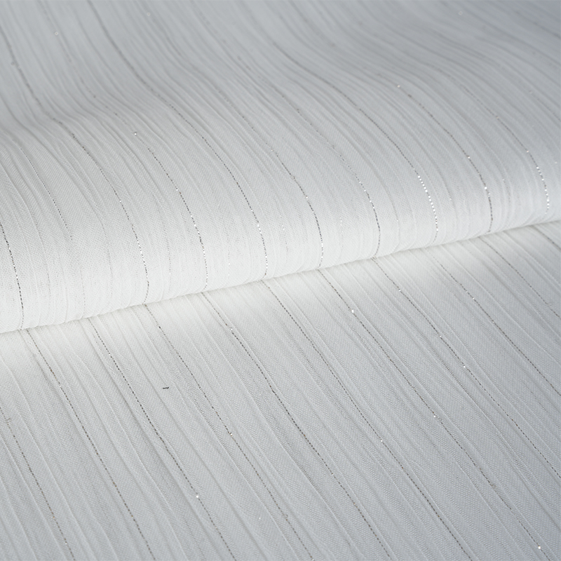 75D ผ้าไหมชีฟองเครปสีเงิน