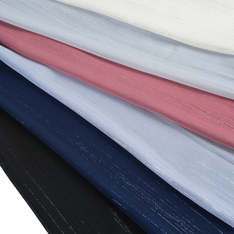 75D เครปผ้าไหมชีฟองสีเงินไม่สม่ำเสมอ