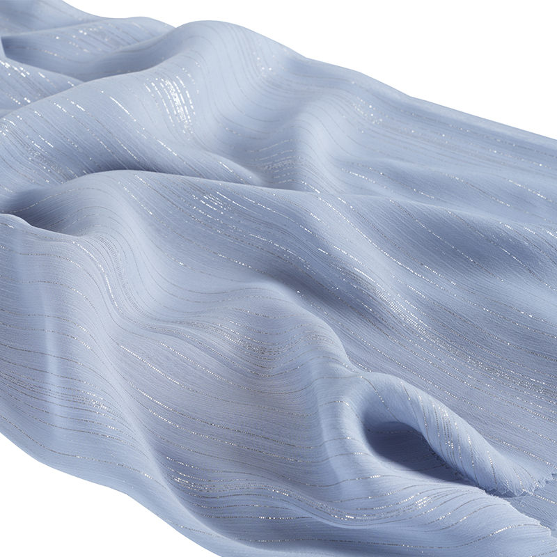 75D เครปผ้าไหมชีฟองสีเงินไม่สม่ำเสมอ