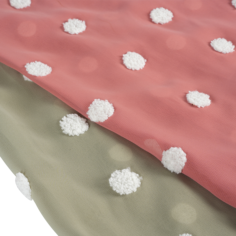 ผ้าชีฟองแบน 75d / 18t พร้อมผ้าปักผ้าขนหนู