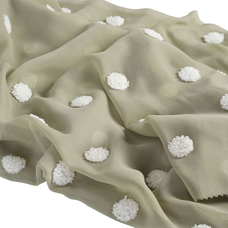 ผ้าชีฟองแบน 75d / 18t พร้อมผ้าปักผ้าขนหนู