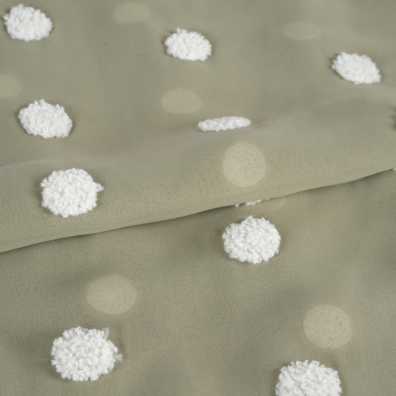 ผ้าชีฟองแบน 75d / 18t พร้อมผ้าปักผ้าขนหนู