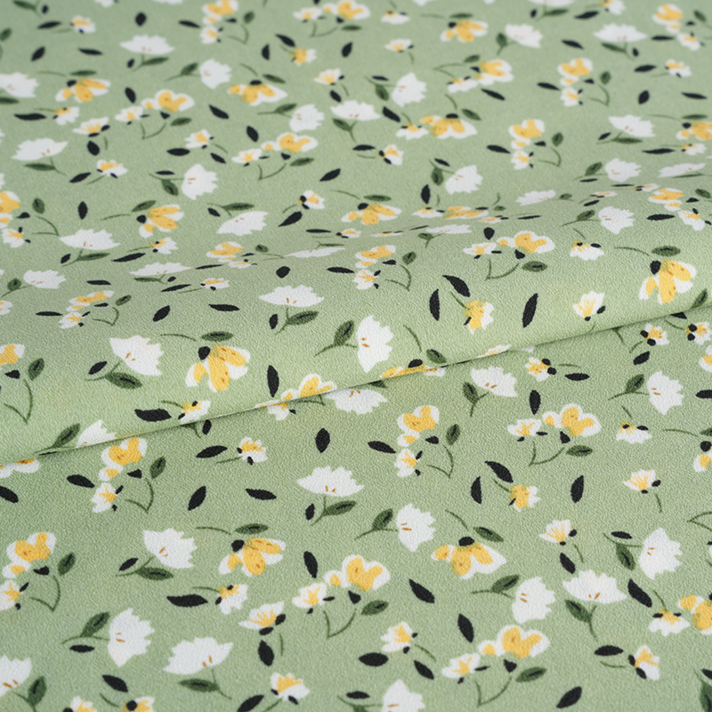 2026*75 ดอกไม้ผ้าไหมบิดเท็จยาวเครปผ้าพิมพ์ลายดอกไม้ขนาดเล็ก