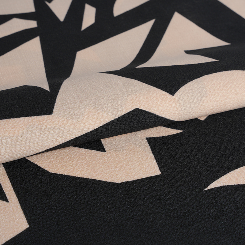 5068 Linglong Hemp ผ้าพิมพ์สีชมพูและสีดำ