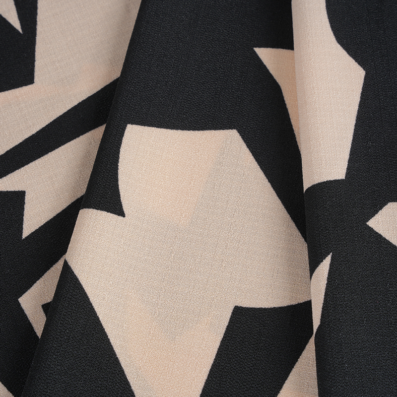 5068 Linglong Hemp ผ้าพิมพ์สีชมพูและสีดำ