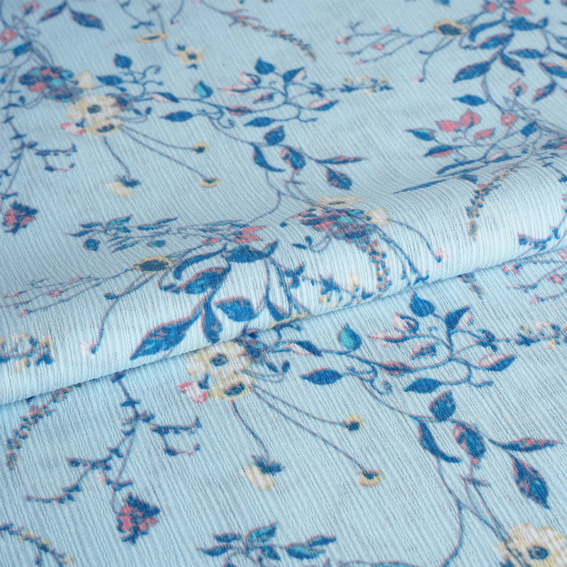 50*68 คอมโพสิตผ้าไหม Bark Crinkle Hibiscus ดอกไม้ลายน้ำผ้า