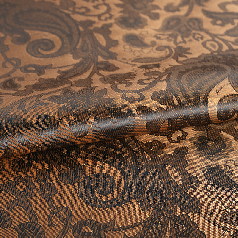 ผ้าแจ็คการ์ดลายดอกไม้สแกลลอปโพลีเอสเตอร์