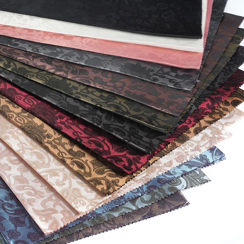 ผ้าแจ็คการ์ดลายดอกไม้สแกลลอปโพลีเอสเตอร์