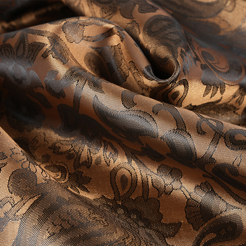 ผ้าแจ็คการ์ดลายดอกไม้สแกลลอปโพลีเอสเตอร์