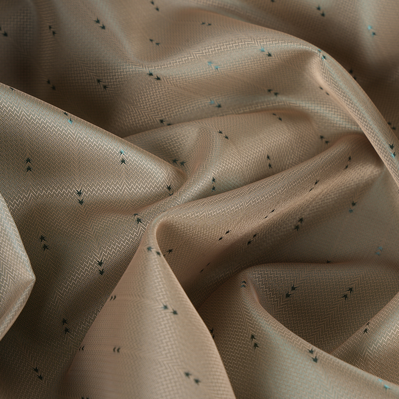 เส้นใยโพลีเอสเตอร์สีขาวลูกฟูก Arrow Stripe Jacquard