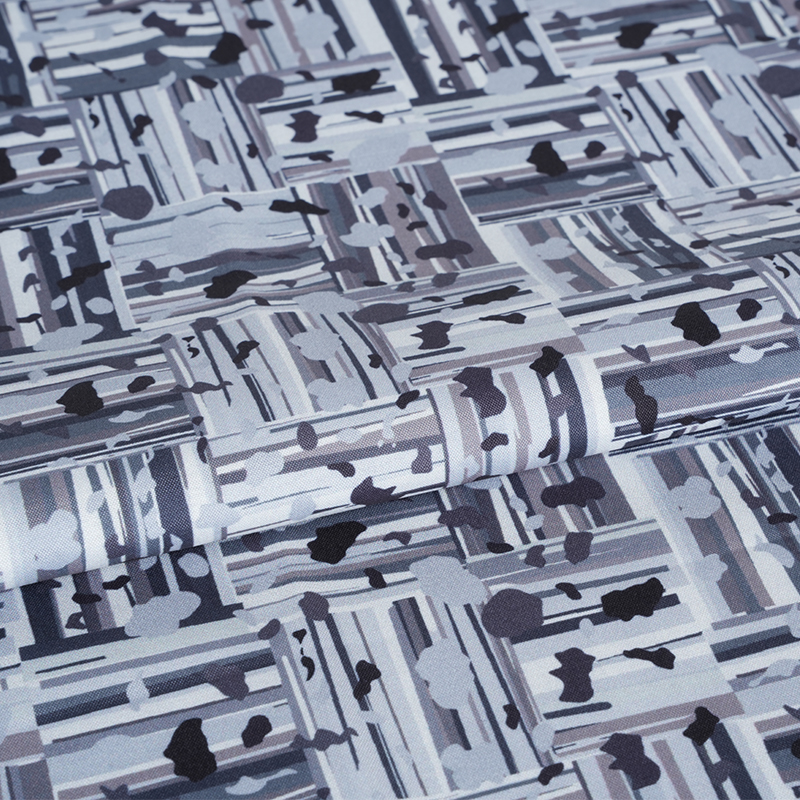 100D * 40S ผ้าฝ้ายผ้าไหมเย็นบทคัดย่อผ้าพิมพ์ดิจิตอลบล็อกบวกและลบ