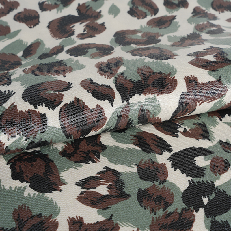 20D * 21S ผ้าฝ้ายสีทองหนาสามสีผ้าพิมพ์เสือดาว